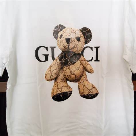 fake gucci bear t shirt|gucci teddy bear t shirt.